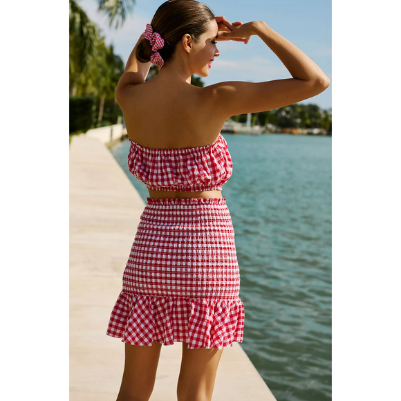 NWT Anthropologie MABLE Gingham Smocked Skirt Set - Large - Picture 2 of 4